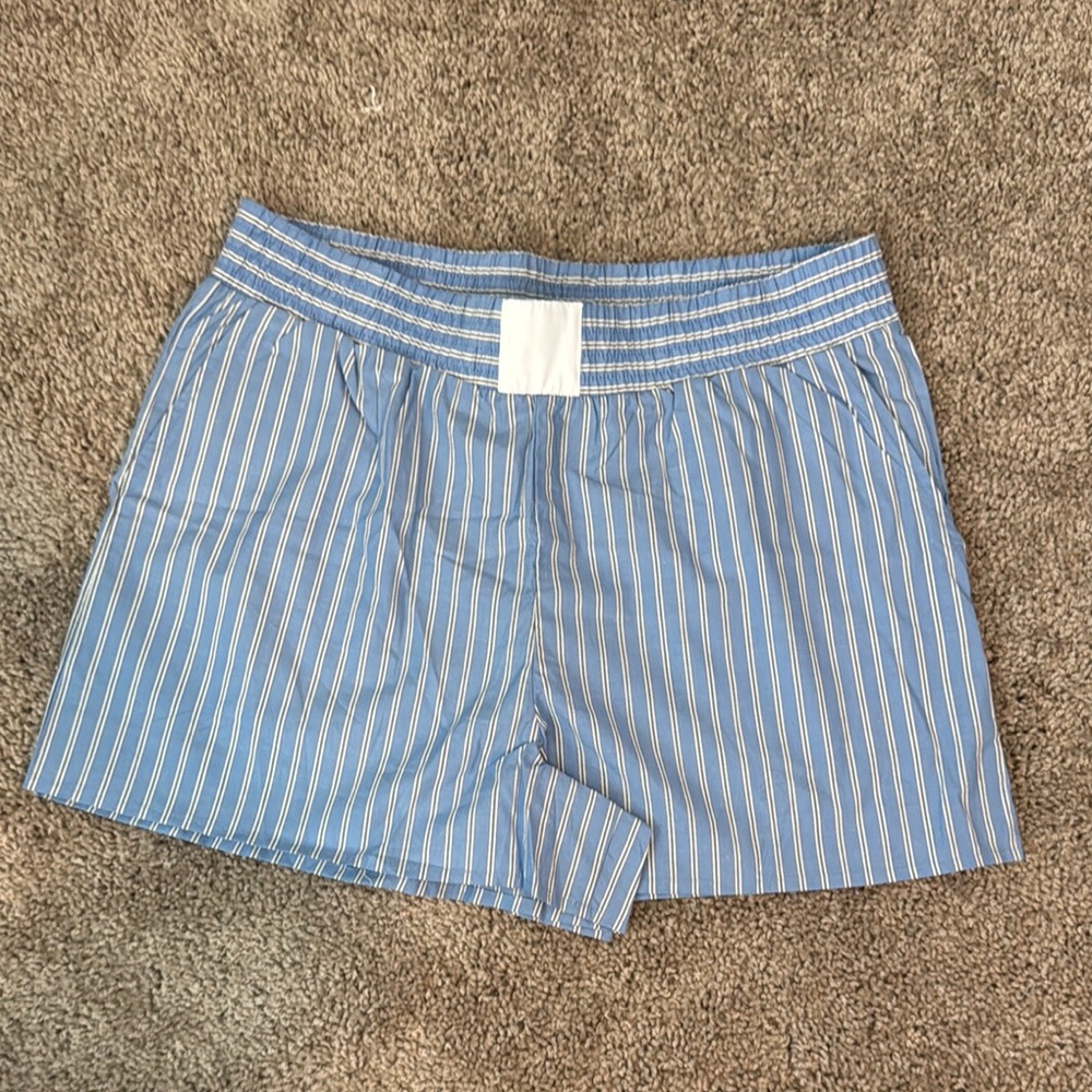 Blue Stripe Boxer Style Shorts